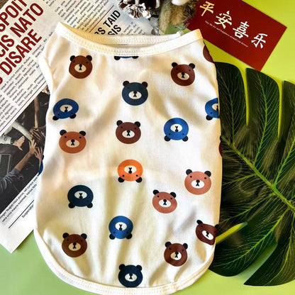 ZenPaw Co. Dog Tank Top - Lightweight Breathable Summer Vest for Small & Medium Dogs (Cartoon Prints)