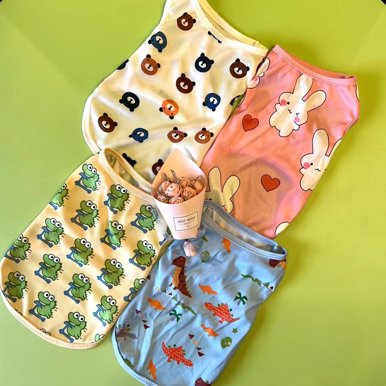 ZenPaw Co. Dog Tank Top - Lightweight Breathable Summer Vest for Small & Medium Dogs (Cartoon Prints)