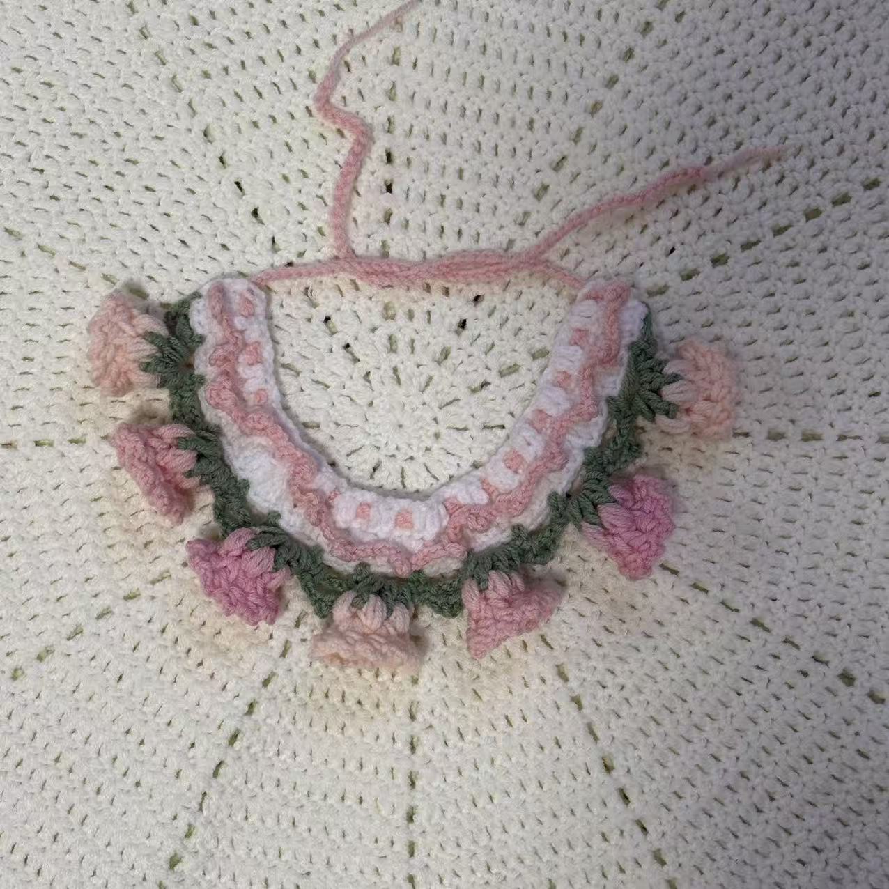 ZenPaw Co. Handmade Pet Bonnet - Crochet Cat Hat & Dog Headpiece (Flower Collection)