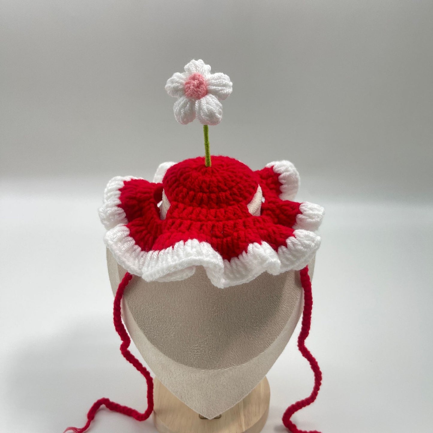 ZenPaw Co. Handmade Pet Bonnet - Crochet Cat Hat & Dog Headpiece (Flower Collection)