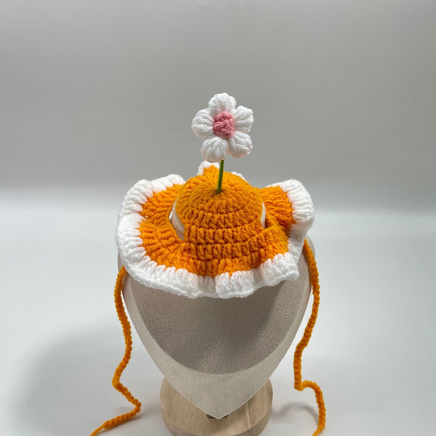 ZenPaw Co. Handmade Pet Bonnet - Crochet Cat Hat & Dog Headpiece (Flower Collection)